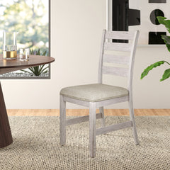Ithaca Grayish White/Brown Side Chair (Set of 2) - Ornate Home