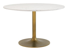 Ithaca White & Gold Dining Table - Ornate Home