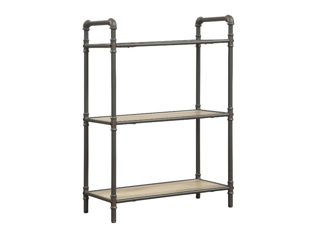 Itzel Antique Oak & Sandy Gray Bookshelf - Ornate Home