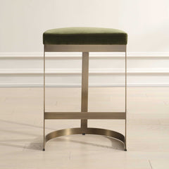 Ivanna Brass Moss Counter Stool - Ornate Home