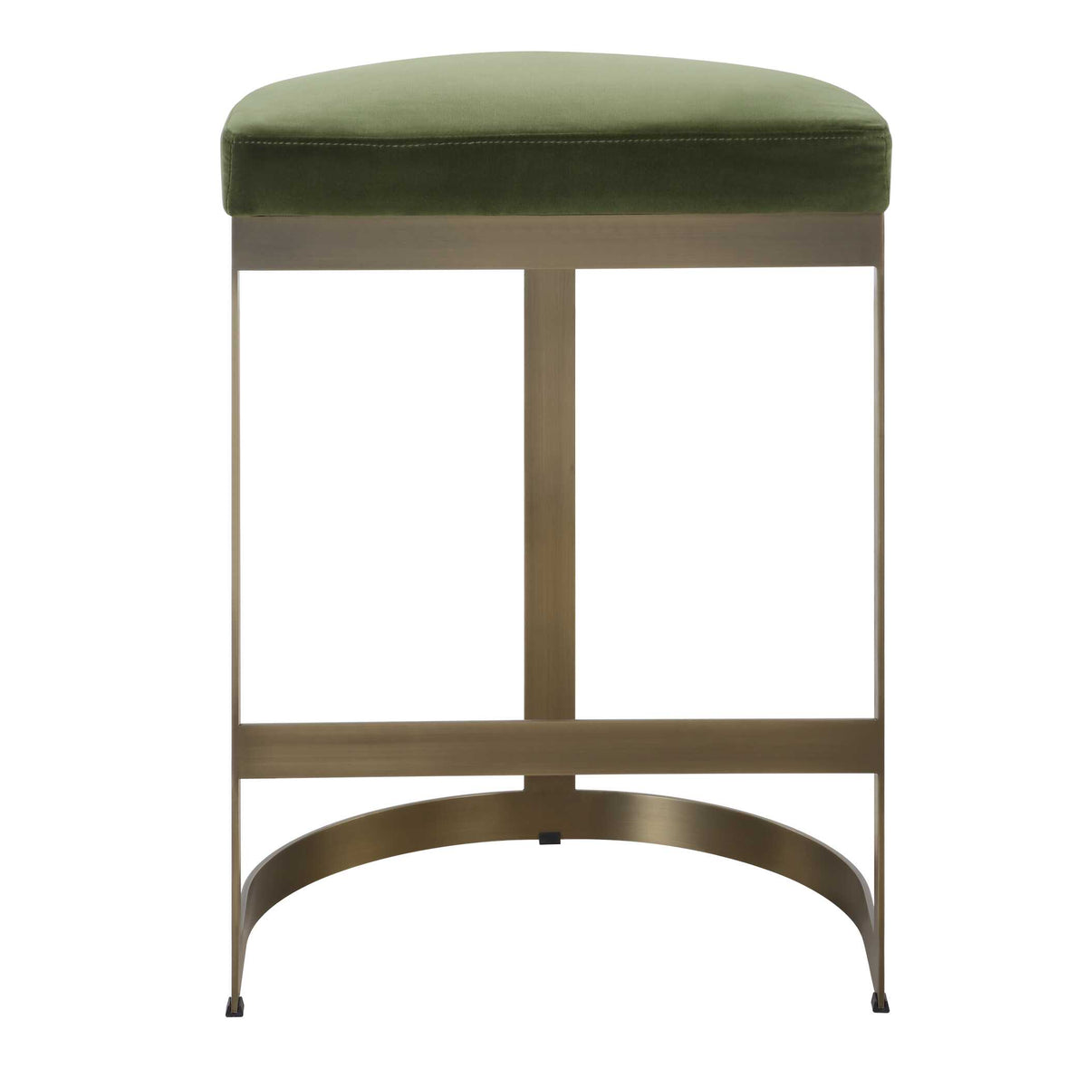 Ivanna Brass Moss Counter Stool - Ornate Home