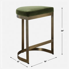 Ivanna Brass Moss Counter Stool - Ornate Home