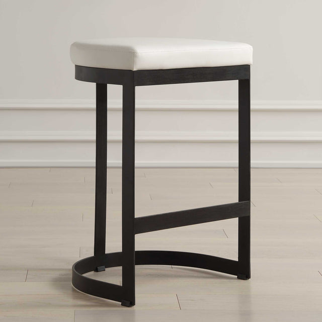 Ivanna White Counter Stool - Ornate Home