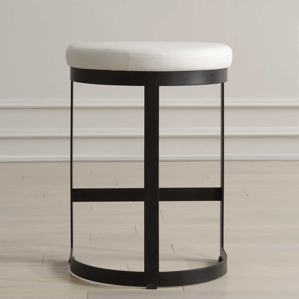 Ivanna White Counter Stool - Ornate Home
