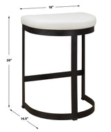 Ivanna White Counter Stool - Ornate Home