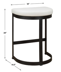 Ivanna White Counter Stool - Ornate Home