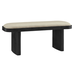Iver Black Flax 43" Upholstered Wood Accent Bench - Ornate Home