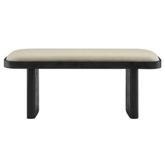 Iver Black Flax 43" Upholstered Wood Accent Bench - Ornate Home