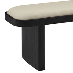 Iver Black Flax 43" Upholstered Wood Accent Bench - Ornate Home