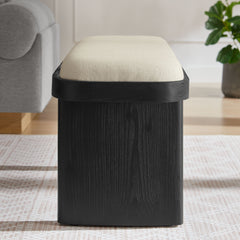 Iver Black Flax 43" Upholstered Wood Accent Bench - Ornate Home