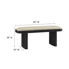 Iver Black Flax 43" Upholstered Wood Accent Bench - Ornate Home