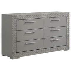 Ives Grey High Gloss 4-piece Eastern King Bedroom Set - Ornate Home