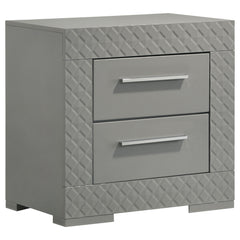 Ives Grey High Gloss 5-piece Eastern King Bedroom Set - Ornate Home