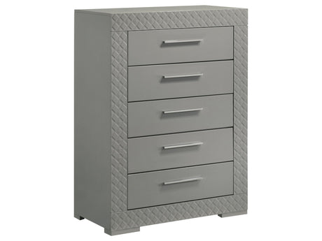 Ives Grey High Gloss Chest - Ornate Home