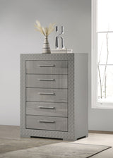 Ives Grey High Gloss Chest - Ornate Home