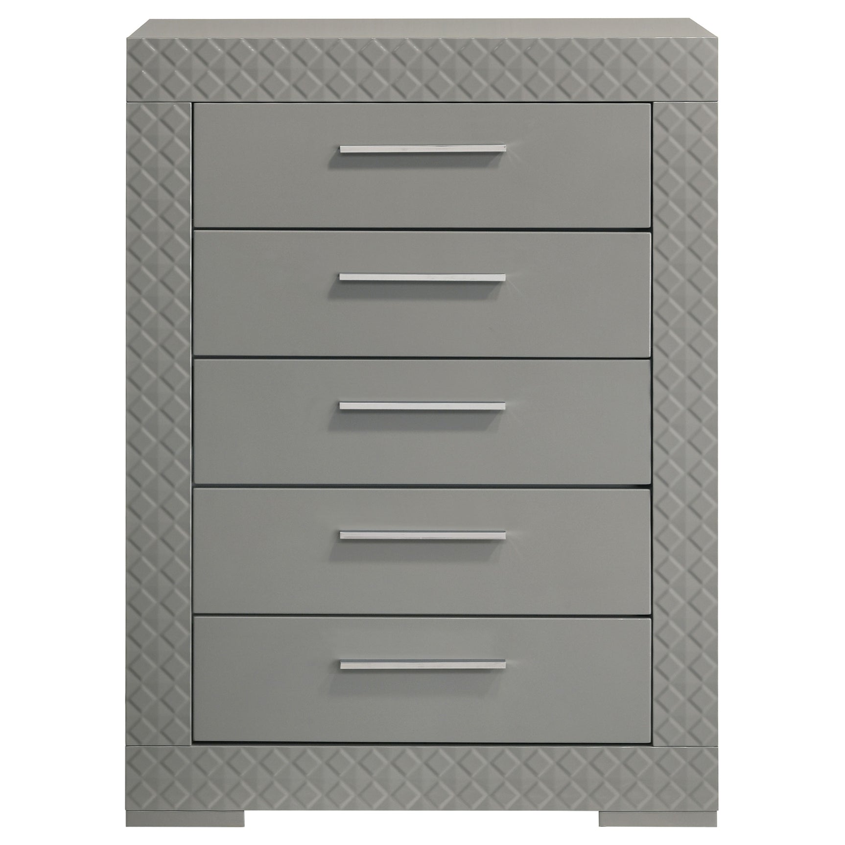 Ives Grey High Gloss Chest - Ornate Home