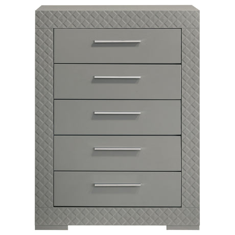 Ives Grey High Gloss Chest - Ornate Home