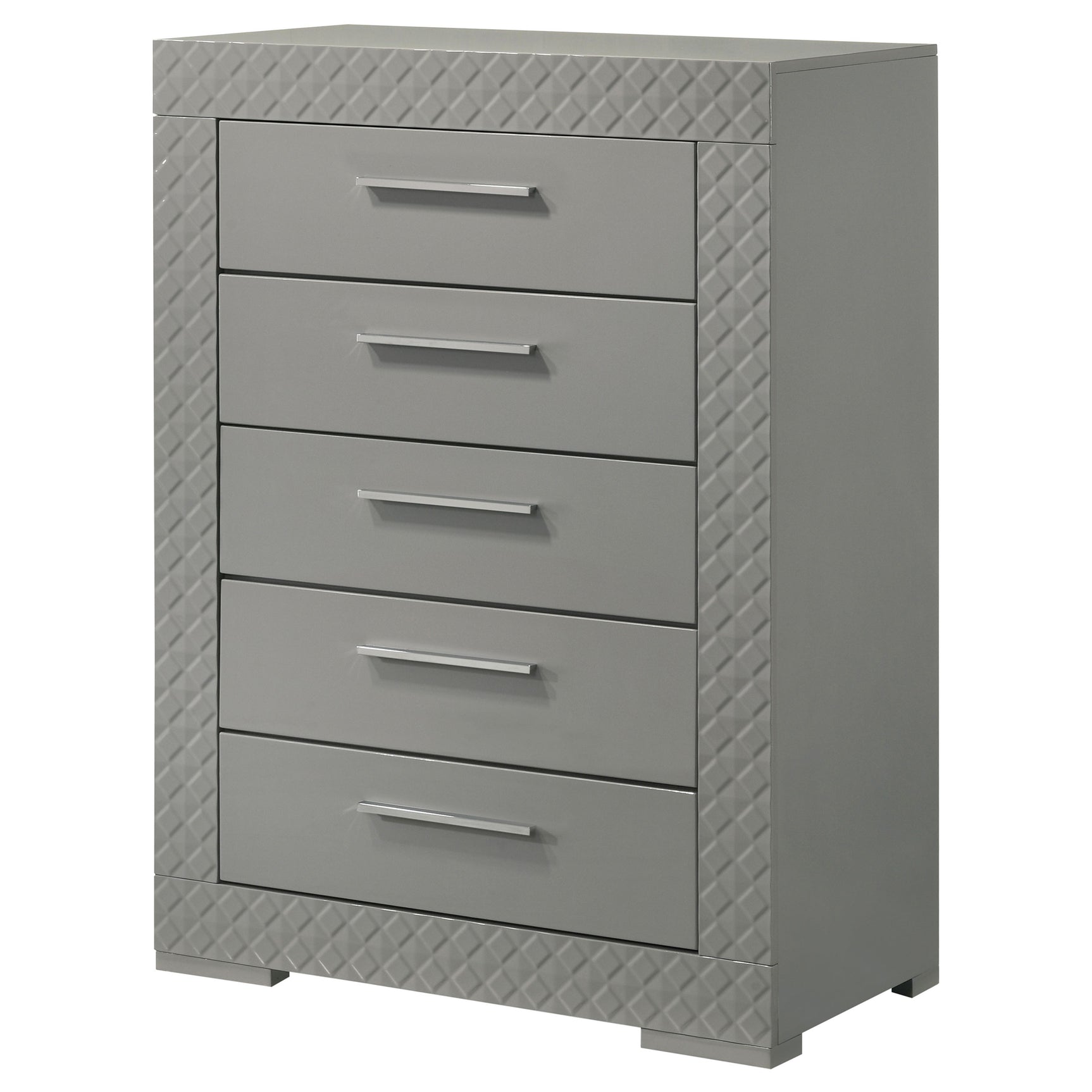 Ives Grey High Gloss Chest - Ornate Home