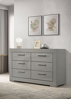 Ives Grey High Gloss Dresser - Ornate Home