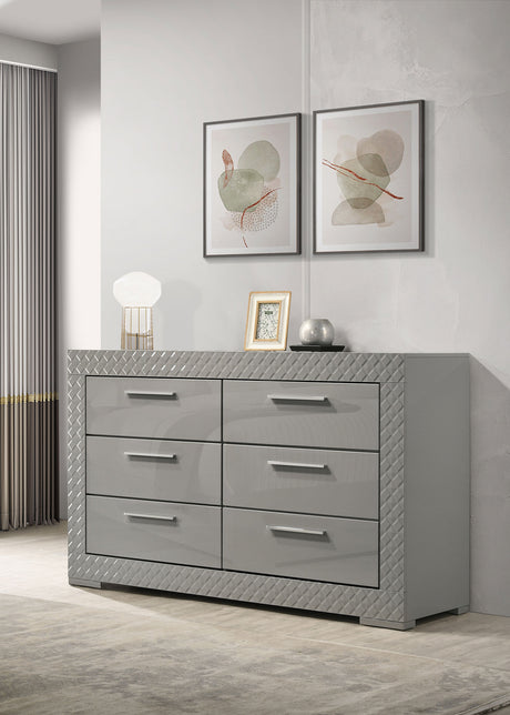 Ives Grey High Gloss Dresser - Ornate Home