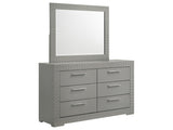 Ives Grey High Gloss Dresser and Mirror - Ornate Home
