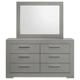 Ives Grey High Gloss Dresser and Mirror - Ornate Home