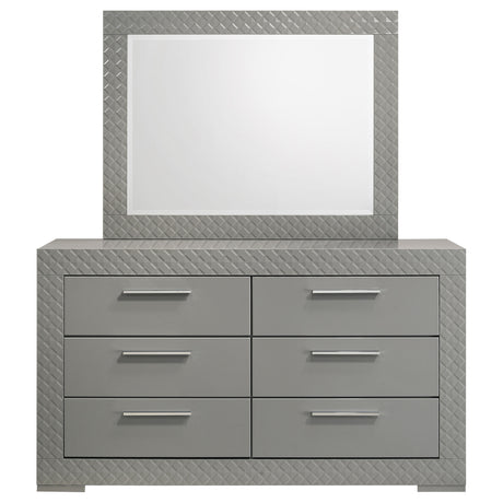 Ives Grey High Gloss Dresser and Mirror - Ornate Home