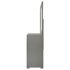 Ives Grey High Gloss Dresser and Mirror - Ornate Home