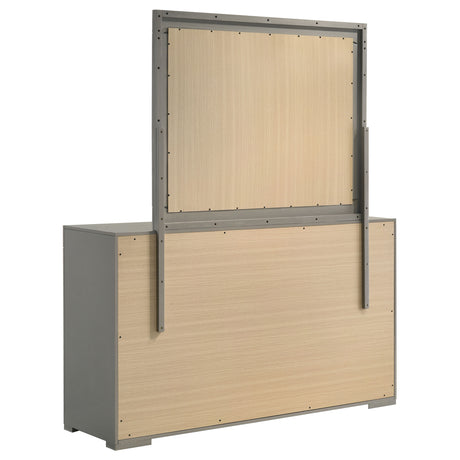 Ives Grey High Gloss Dresser and Mirror - Ornate Home