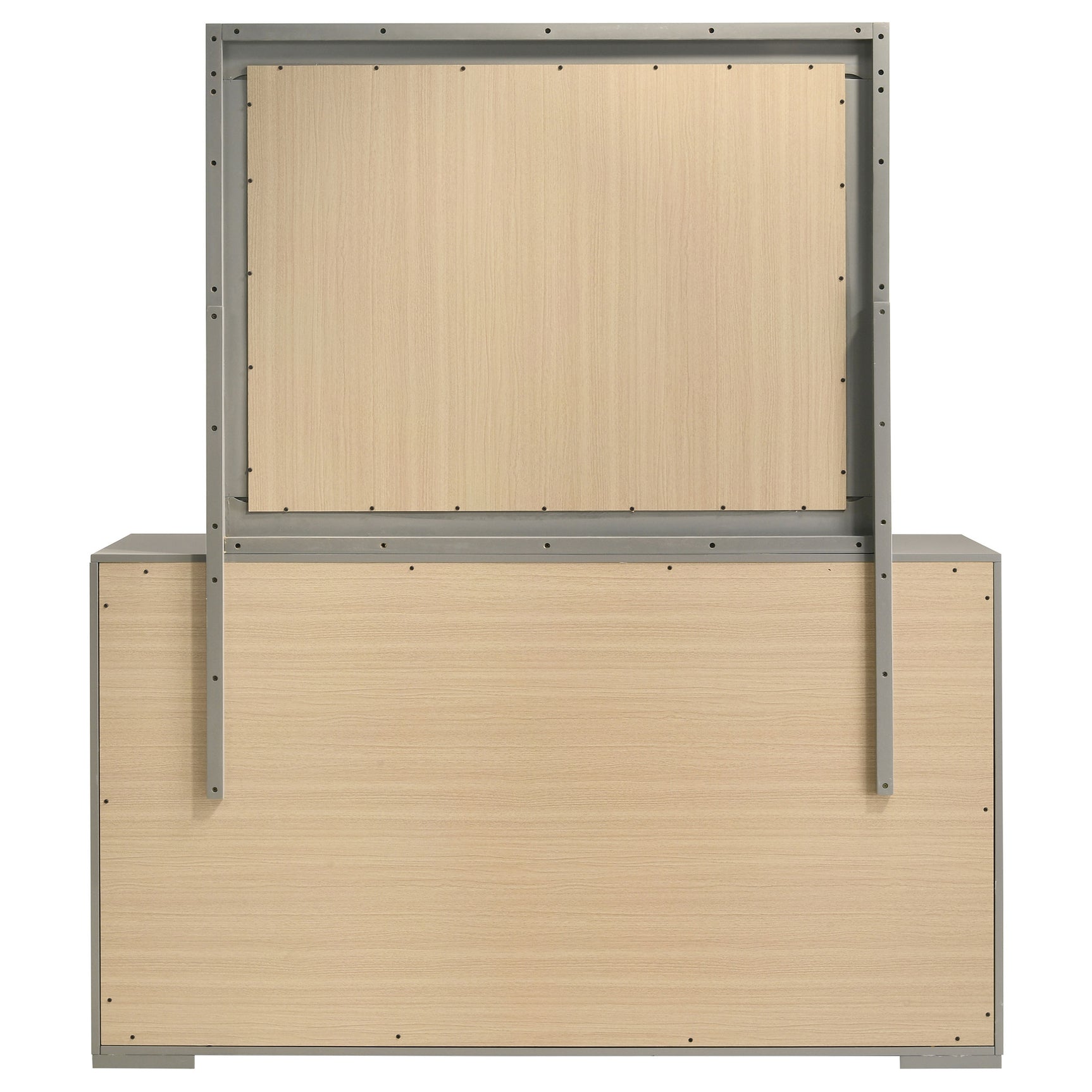 Ives Grey High Gloss Dresser and Mirror - Ornate Home