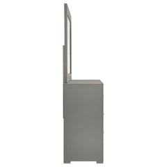 Ives Grey High Gloss Dresser and Mirror - Ornate Home