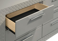 Ives Grey High Gloss Dresser and Mirror - Ornate Home