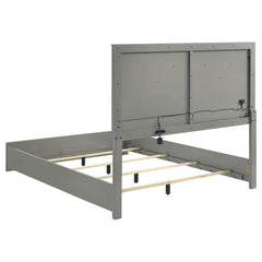 Ives Grey High Gloss Eastern King Panel Bed - Ornate Home