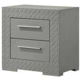 Ives Grey High Gloss Nightstand - Ornate Home
