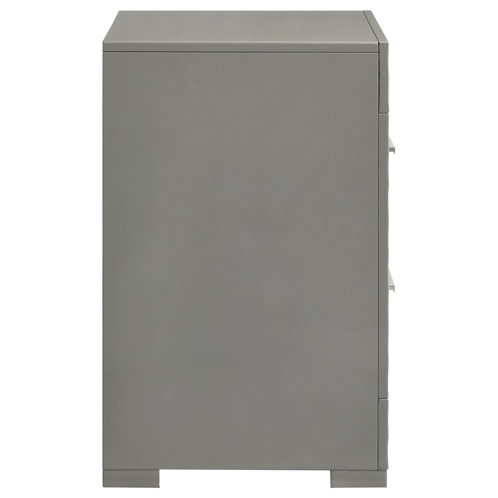 Ives Grey High Gloss Nightstand - Ornate Home