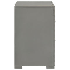 Ives Grey High Gloss Nightstand - Ornate Home