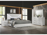 Ives White High Gloss 4-piece Eastern King Bedroom Set - Ornate Home