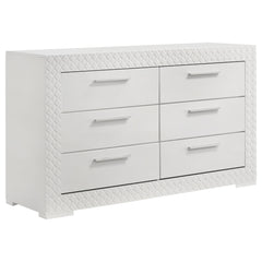 Ives White High Gloss 4-piece Queen Bedroom Set - Ornate Home