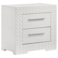 Ives White High Gloss 5-piece Eastern King Bedroom Set - Ornate Home
