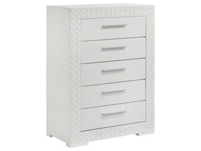 Ives White High Gloss Chest - Ornate Home