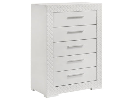 Ives White High Gloss Chest - Ornate Home
