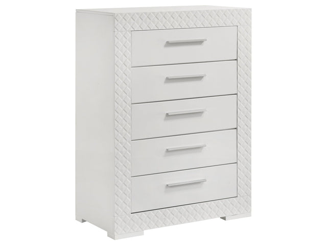 Ives White High Gloss Chest - Ornate Home