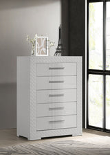 Ives White High Gloss Chest - Ornate Home