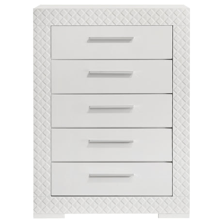 Ives White High Gloss Chest - Ornate Home