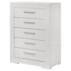 Ives White High Gloss Chest - Ornate Home