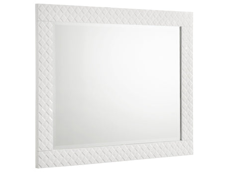 Ives White High Gloss Dresser Mirror - Ornate Home