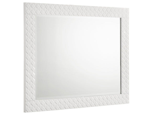 Ives White High Gloss Dresser Mirror - Ornate Home