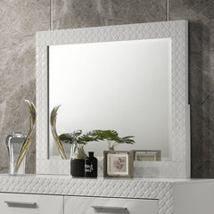 Ives White High Gloss Dresser Mirror - Ornate Home