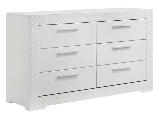 Ives White High Gloss Dresser - Ornate Home