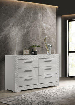 Ives White High Gloss Dresser - Ornate Home